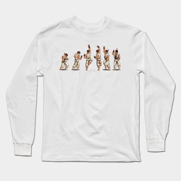 Street Fighter 2 Ryu Shoryuken Long Sleeve T-Shirt by STUFFnTHINGS